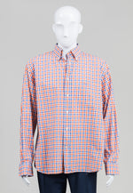 Load image into Gallery viewer, Paul Shark Blue/Coral Check Shirt (44)
