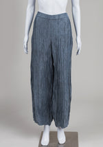 Load image into Gallery viewer, Grizas steel blue krinkle wide leg pant (XL)
