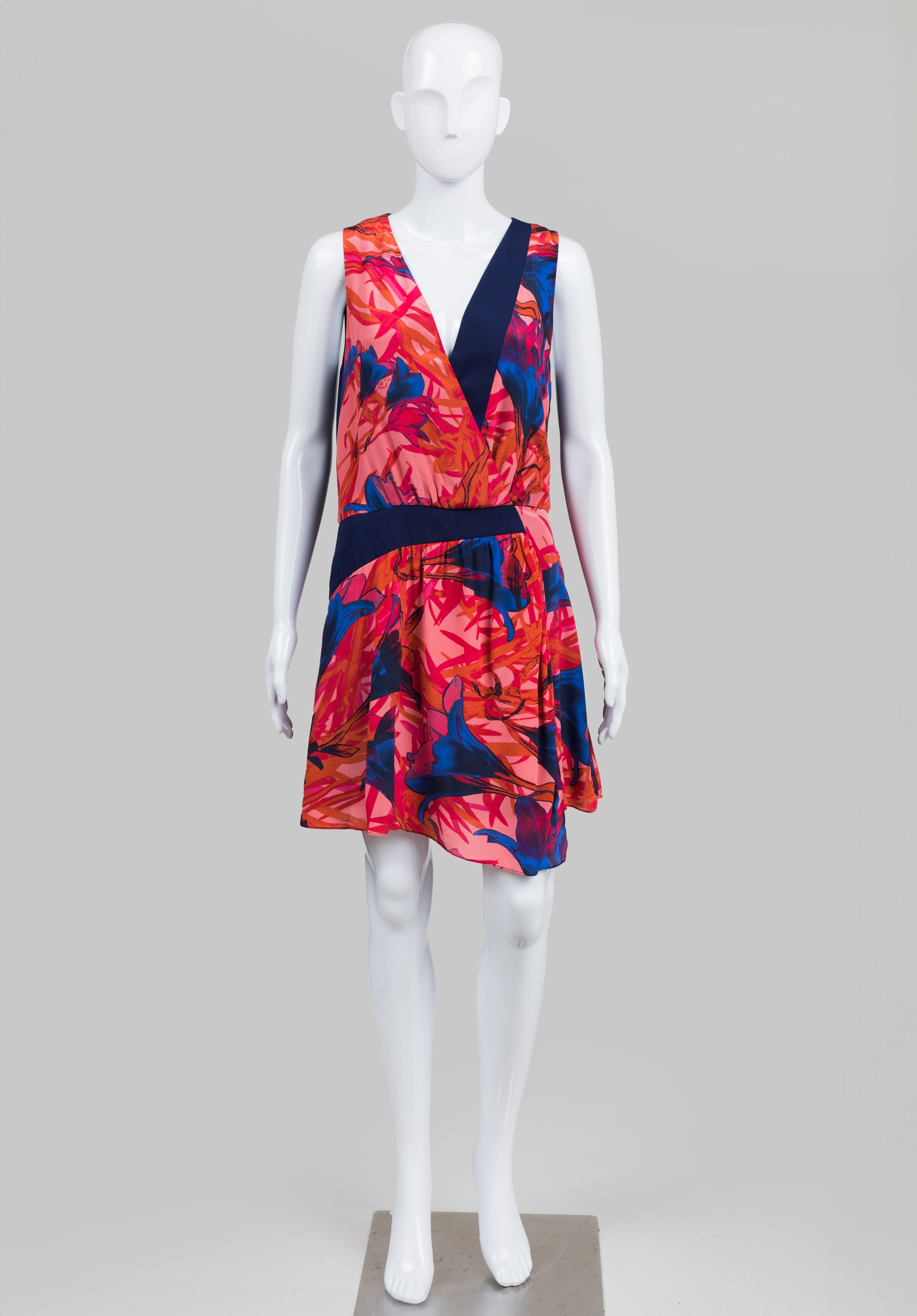Leifsdottir blue and rose print sleeveless dress (4)