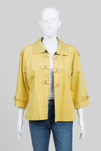 Custom Made Yellow Reversible to Black Dot 3/4 Sleeve Jacket