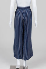 Load image into Gallery viewer, Michael Michael Kors navy stripe soft pant (L)
