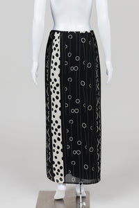Della Spiga Black/Cream Dot Print Wrap Skirt (8)