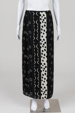 Load image into Gallery viewer, Della Spiga Black/Cream Dot Print Wrap Skirt (8)
