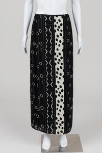 Della Spiga Black/Cream Dot Print Wrap Skirt (8)