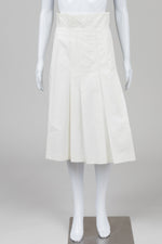 Load image into Gallery viewer, Prada Off White Pleated Skirt (40)
