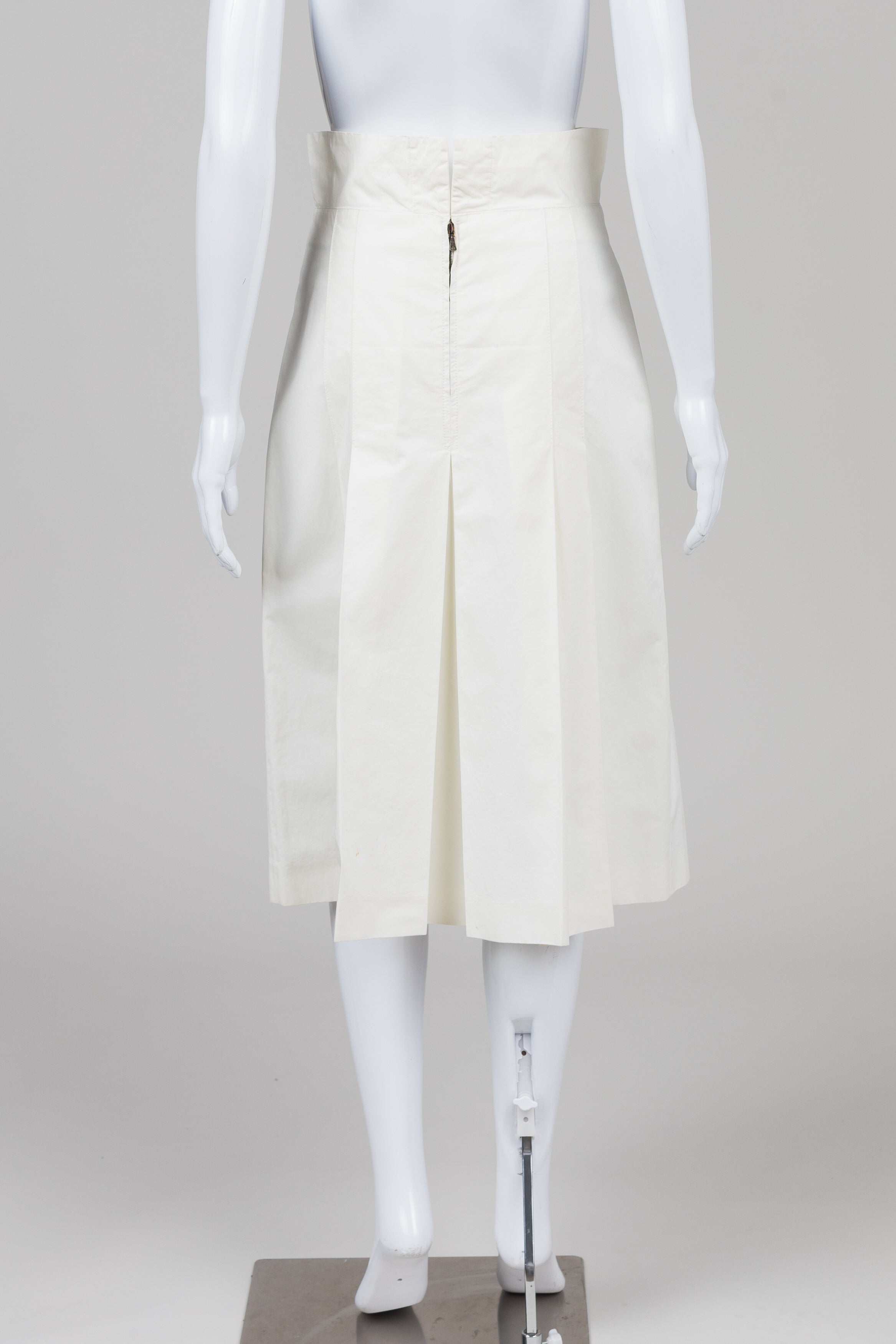 Prada Off White Pleated Skirt (40)