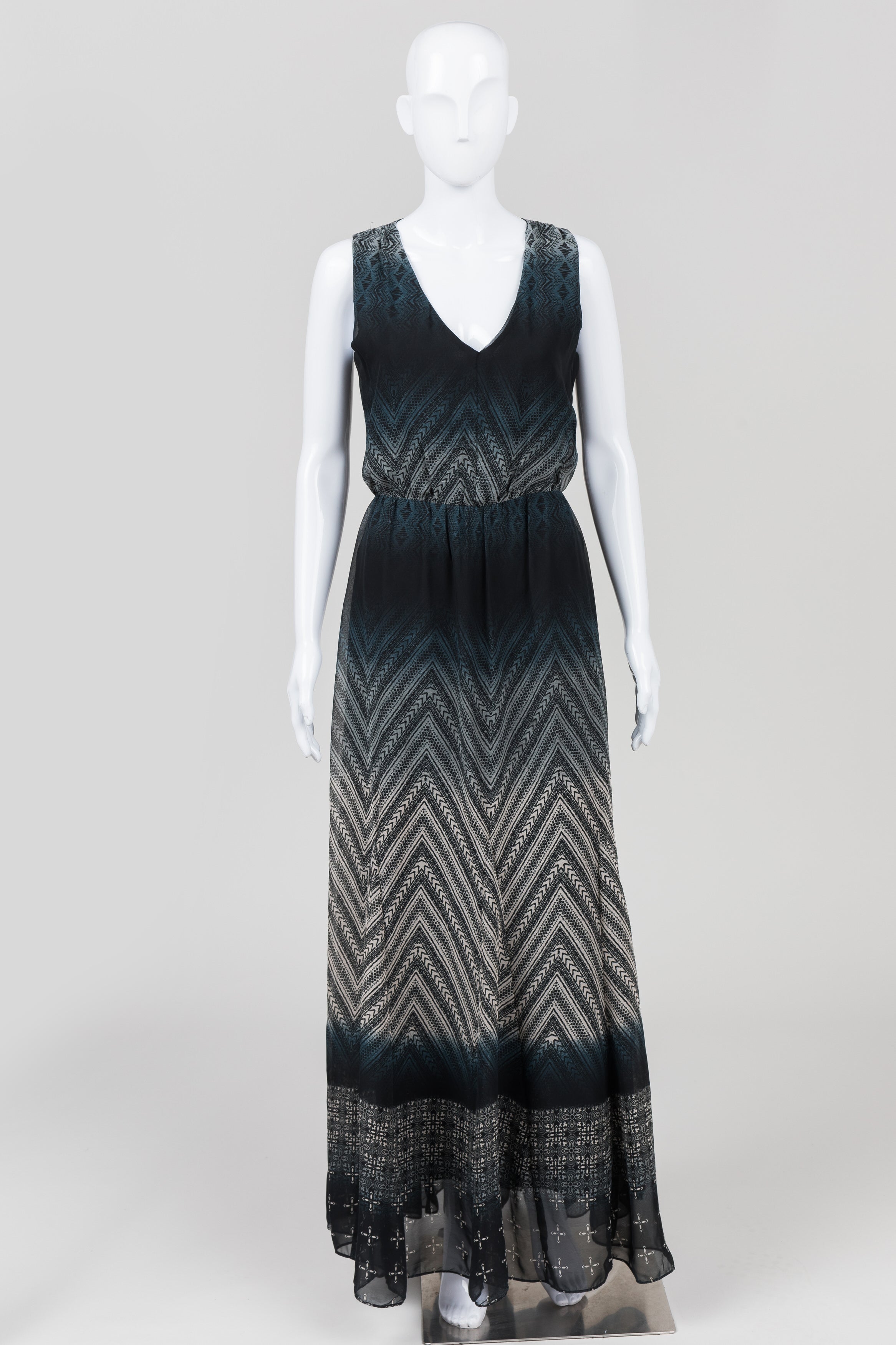Jessica Simpson Black Ombre Print Sleeveless Maxi Dress (S)
