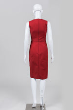 Load image into Gallery viewer, Judith &amp; Charles brick sleeveless sheath dress (2)
