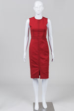 Load image into Gallery viewer, Judith &amp; Charles brick sleeveless sheath dress (2)
