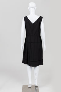Anne Klein black fit & flare dress w/ netting inserts