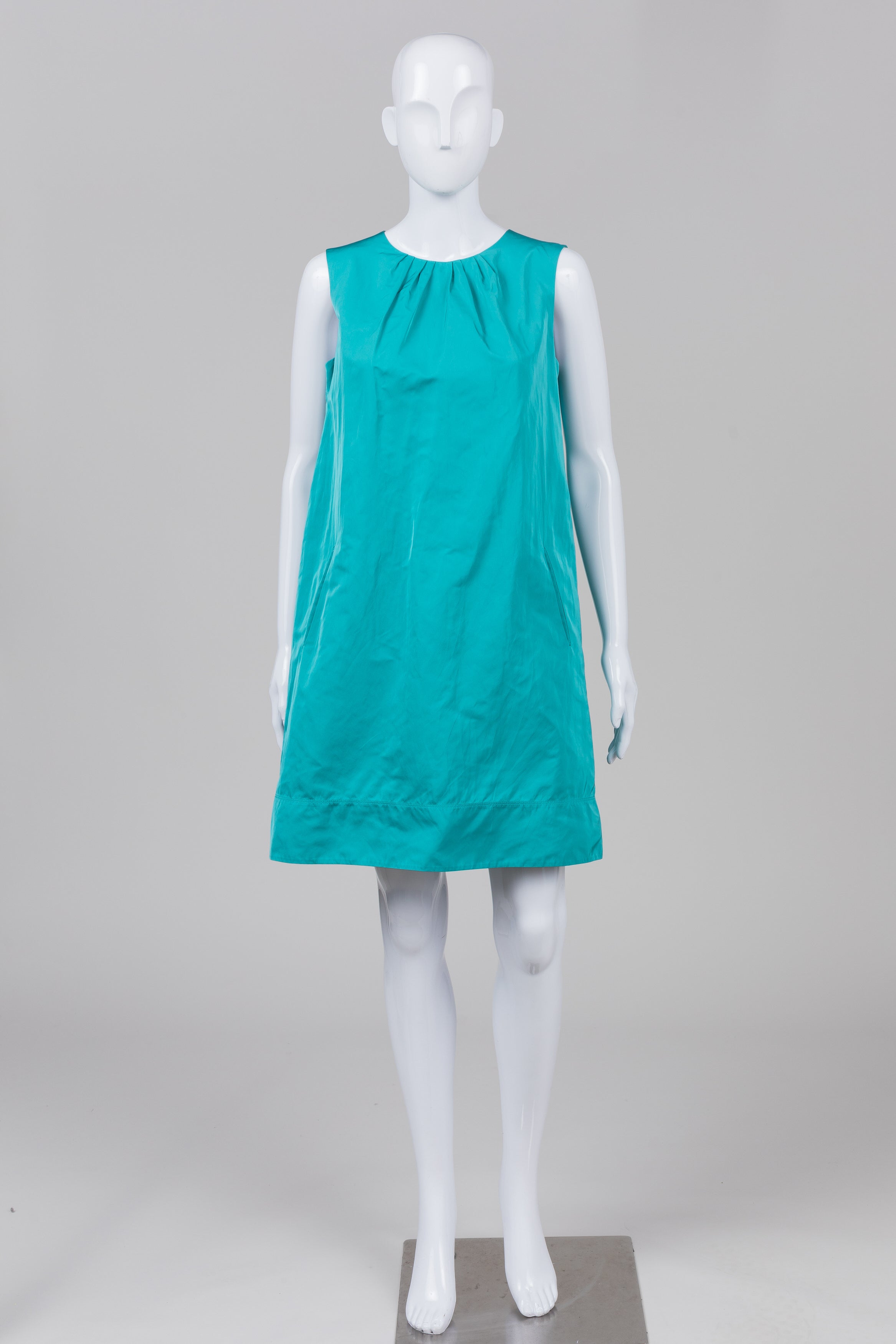 Lida Baday Light Teal Sleeveless Dress w/ Back Zip (10)