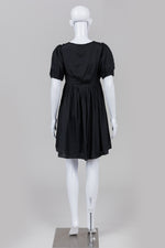 Load image into Gallery viewer, Beauty Sweet Silk Blend Black Short Sleeve Baby Doll Dress (2)
