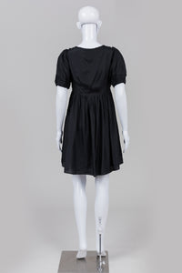 Beauty Sweet Silk Blend Black Short Sleeve Baby Doll Dress (2)