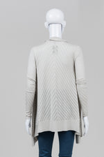 Load image into Gallery viewer, Neiman Marcus Sand Pointelle Draped Cardigan (XS)
