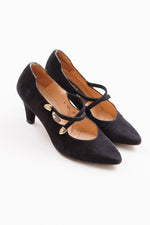 Load image into Gallery viewer, Ingledew’s black seude pumps (5)
