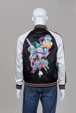Load image into Gallery viewer, DEYA Black/White Satin Bomber Jacket (46)
