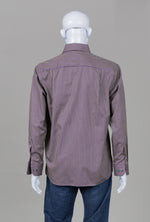 Load image into Gallery viewer, Mirto purple &amp; green striped button long sleeve shirt with breast pocket
