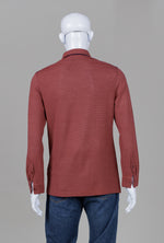 Load image into Gallery viewer, Versace Collection rust and egglplant button down long sleeve popover shirt (L)
