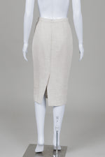 Load image into Gallery viewer, A.L.C. crème woven pencil skirt (0) *tiny imperfection on left hip (0)
