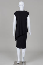 Load image into Gallery viewer, InWear black tunic style sleeveless slinky asymmetrical dress (S)
