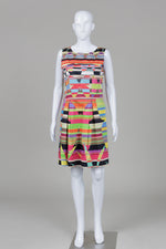 Load image into Gallery viewer, Katherine Barclay multi-colored geometric print sleeveless sundress (S)

