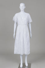 Load image into Gallery viewer, Joie V-neck short sleeve white eylelet lined dress with short sleeves and pockets (2)
