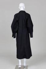 Load image into Gallery viewer, COS black long sleeve shirt dress with side pockets and wide cuff (12)
