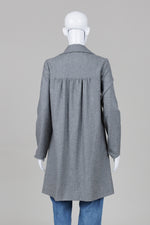 Load image into Gallery viewer, Graham &amp; Spencer grey vintage coat with lavender buttons (S)
