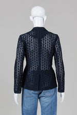 Load image into Gallery viewer, DKNY navy eyelet blazer (4)
