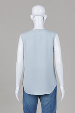 Load image into Gallery viewer, Theory powder blue sleeveless deep V-neck blouse (M)
