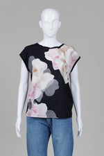 Load image into Gallery viewer, Ted Baker black and multicolor floral print sleeveless top (2)

