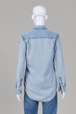 Load image into Gallery viewer, 7 for All Mankind long sleeve chambray shirt with snap closures (XS)
