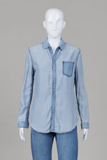 Load image into Gallery viewer, 7 for All Mankind long sleeve chambray shirt with snap closures (XS)
