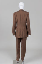 Load image into Gallery viewer, Holt Renfrew Brown Pinstripe Pantsuit (12)
