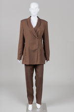 Load image into Gallery viewer, Holt Renfrew Brown Pinstripe Pantsuit (12)
