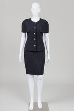 Load image into Gallery viewer, La Kucci Black Matlasse Skirt Suit (36)

