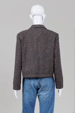 Load image into Gallery viewer, Norton McNauchton Black Taupe Tweed Button Front Jacket
