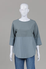 Load image into Gallery viewer, COS Oversized Knit and Woven Sage Crew Neck (XS)

