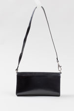 Load image into Gallery viewer, Hobo black wallet purse with shoulder strap and red  and magnetic closure ; dustbag included
