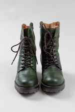 Load image into Gallery viewer, Miz Mooz green laced boots with side zipper (41)
