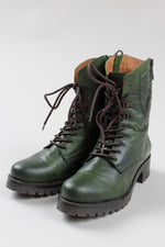 Load image into Gallery viewer, Miz Mooz green laced boots with side zipper (41)
