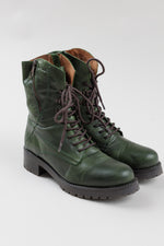 Load image into Gallery viewer, Miz Mooz green laced boots with side zipper (41)
