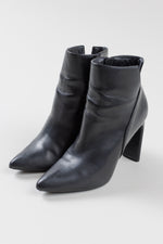 Load image into Gallery viewer, Halston black heeled booties with zipper (7)
