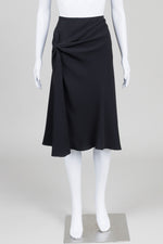 Load image into Gallery viewer, Max Mara Black Draped Front Knot Skirt
