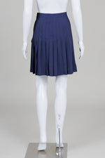 Load image into Gallery viewer, Braemar Petites Vintage Navy Stitched Down Pleated Skirt (4)
