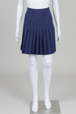 Load image into Gallery viewer, Braemar Petites Vintage Navy Stitched Down Pleated Skirt (4)

