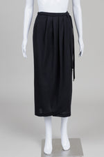 Load image into Gallery viewer, Pascale Smets Black Midi Wrap Skirt (8)

