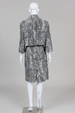 Load image into Gallery viewer, Done Vintage Stone/Grey Print Skirt Suit (12)
