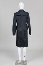 Load image into Gallery viewer, Lida Baday Black Skirt Suit w/ Front Slit, Crop Jacket (12)
