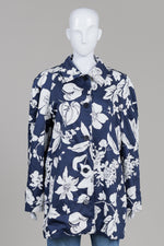 Load image into Gallery viewer, Lauren Ralph Lauren Navy/Ivory Print Rain Coat (XL)
